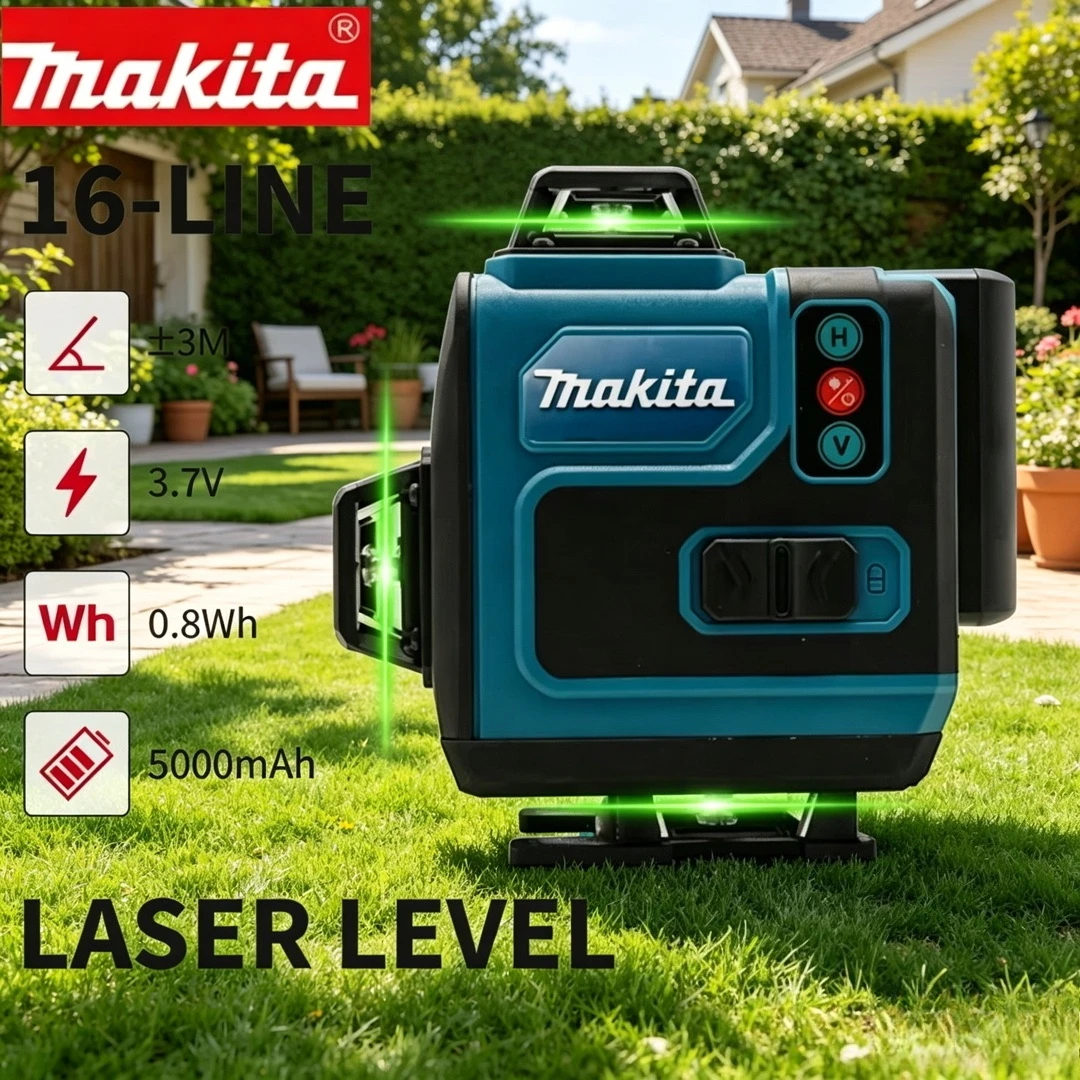 Power Tools Green - Makita 3D-4D 16-liniowy laserowy poziomica 360°